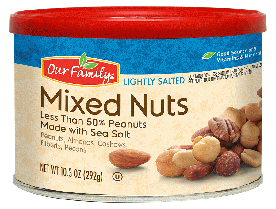 Our Family  mixed nuts, lightly salted, less than 50% peanuts Full-Size Picture